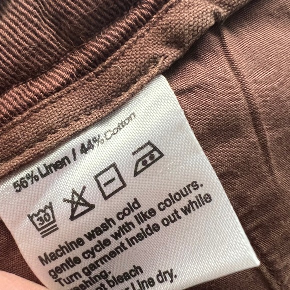 Spier and Mackay Mens 36 Slim Fit Linen Cotton Chinos Brown Trousers Pants 36x31 - Picture 4 of 4